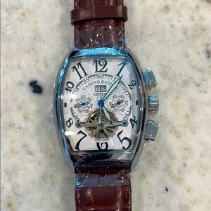 Caseno Men’s Watch with Brown Leather Strap